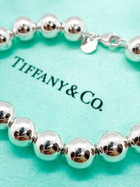 Tiffany & Co. Sterling Silver HardWear 10mm Ball Bead Link Bracelet 7.25"